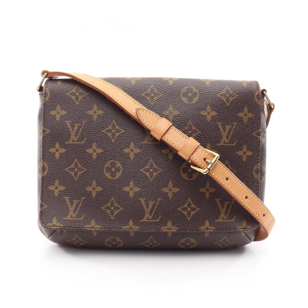 LOUIS VUITTON Authentic Brown Monogram Leather Shoulder Bag